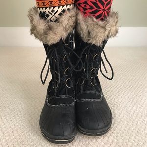 Faux Fur Lace-Up Snow-boots